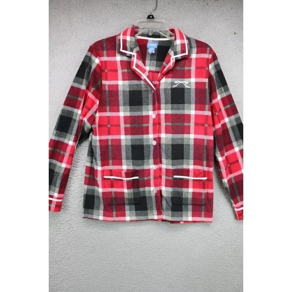 Simply Vera VeraWang Two-Piece Pajama Set-Size Medium-Plaid Fleece-Ultra Soft - Picture 2 of 16